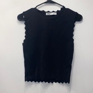 🟣 Zara Black Stretchy Shirt